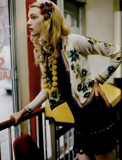Lily Donaldson in Vogue UK February 2005 shot by Carter Smith