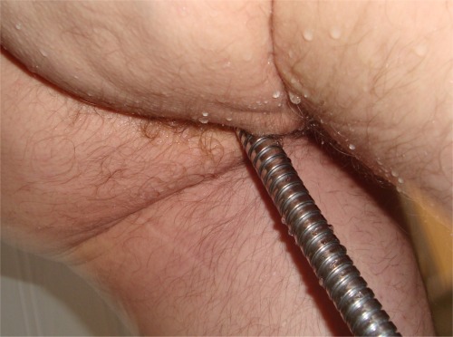 Porn Pics enema with the showerpipe