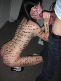 mywifetheslut:  W00t! giving me ideas… markroberts64:  What I wouldn’t give for someone to write on me this much (or make me do it myself). 
