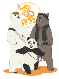 bayoukun:  Gonna sell this as a t-shirt in POPCON. The t-shirt will have the gijinka version on its back. ^^ Polar bear   Grizzly = Panda [?] TROLOLOLOLOLOLOL!!! 