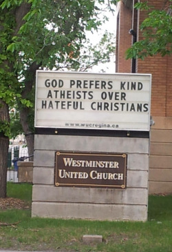 kaz-terborosherlock:  spazztastic-muffin:  blessyoushiva:  blackghostriolus:  this is westboro baptist churches good twin  I’m really glad that this picture is circulating tumblr. Young adults today often forget that Christianity isn’t evil. Just