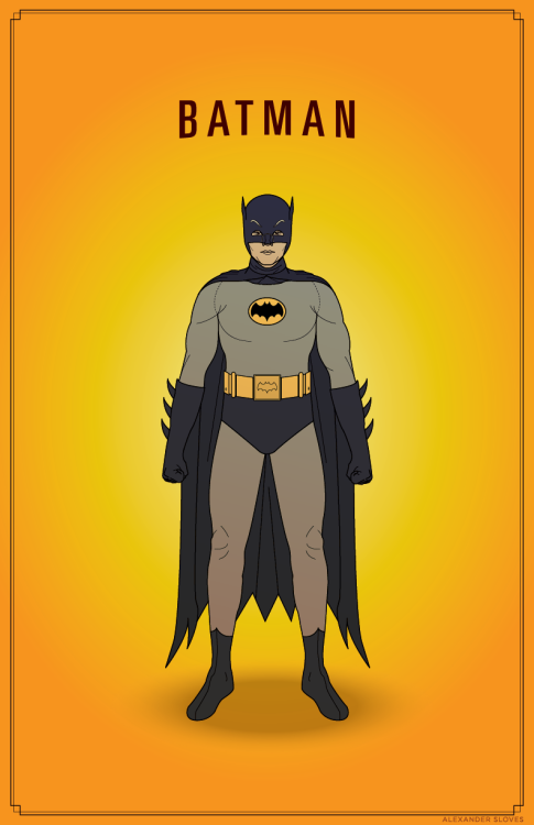 slovesdesign:  Adam West Batman and Christian Bale Batman from The Dark Knight Rises. Special thanks to Kelly Leigh Miller.  My site: slov.es 