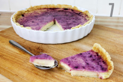gocookyourself:   Lemon & Blueberry Swirl Tart - In Pictures