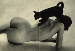 frenchtwist: Woman with cat by Peter Martin