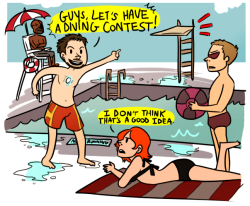 phoenixfire-thewizardgoddess:  zippythewondersquirrel:  trusotoan:  under-base:  notacircusmonkey:  Agent Coulson swimming in his suit…   #SWIM SUIT  SWIM FUCKING SUIT    Thor in a thong.  His Thor-ng is adorable… 