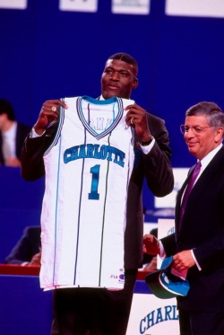 BACK IN THE DAY |6/26/91| The Charlotte Hornets select Larry Johnson with the first pick in the NBA Draft.