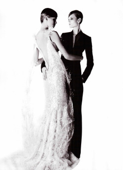 bohemea:  Freja Beha Erichsen &amp; Arizona Muse: Bal de la couture - Numéro by Karl Lagerfeld, March 2011 