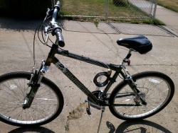 This is my bike, I named it Violet, 21 speed, aluminum frame, very fun to ride. :P