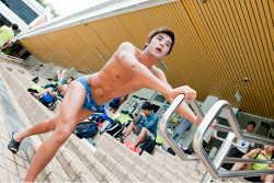 Asian University Water Polo Championships Warming up