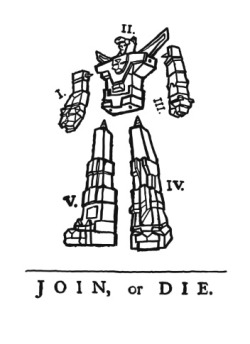 buzzzcut:  A take on Ben Franklin’s original “Join, or Die”. Form arms and body!