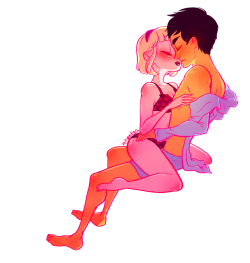 isthatwhatyoumint:   a commission of rose and and john gettin’ a little frisky! not quite nsfw but almost?? i guess?? 