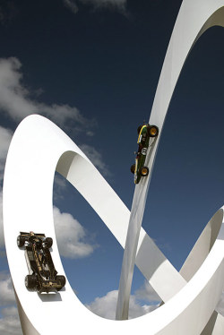 modernizing:  Lotus Sculpture by Gerry Judah Designer Gerry Judah has created this white knotted sculpture of a race track for car brand Lotus at Goodwood Festival of Speed, which took place in West Sussex last weekend. The structure features six historic
