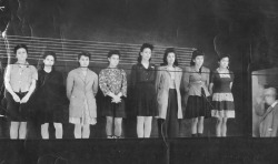  Female gang members in a police lineup, 1942. 