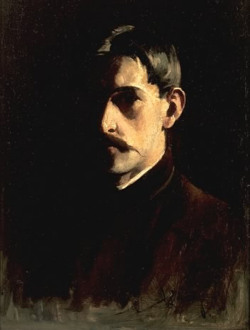 blastedheath:  Willard Metcalf (American, 1858-1925), Self-portait, c. 1890. Oil on wood panel. Florence Griswold Museum, Old Lyme, Connecticut. 