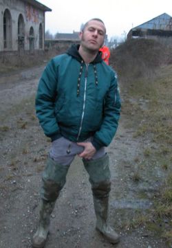 bootslaveboyusa:  Lick my waders clean faggot! They’re green by the way that’s when you know you’ve done a good job…LOL! Got a big hard on to fuck you’re skull with once you’re finished cock sucker. 