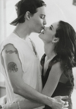 neon-children:  acamouflage:  Johnny Depp and Winona Ryder  “When I met Winona and we fell in love, it was absolutely like nothing before. We hung out the whole day…and night, and we’ve been hanging out ever since. I love her more than anything