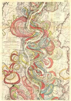 staceythinx:  These colored maps of the Mississippi