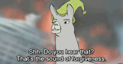 mishapenmagic:  mrdevilsheep:  Those fucking llamas I swear to god  that is what forgiveness sounds like