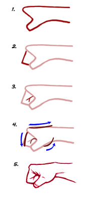 npcmimic:  yamino:  How to draw a fist!   THANK YOU SO MUCH fists are always the hardest thing for me to try and draw, let alone the fact that they are hands!  I can’t believe the solution was this simple! 