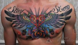 fuckyeahgoodtattoos:  SUBMISSION: sexteaandhc:  Just got some more ink in my chest,still needs work thou’ 