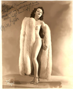 burleskateer:     Rose La Rose Vintage 50’s-era promo photo personalized: “To The Herald Newsroom — With all my gratitude and love, only “half teasingly” yours — Rose La Rose ”..   