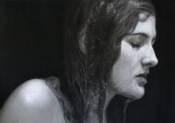 mydarkenedeyes:  Breath by Dirk Dzimirsky At first glance, you would presume this a photograph but it’s actually a charcoal drawing on canvas. Amazing! 