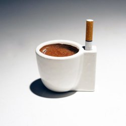  Solo e Sola is an espresso cup that also acts as a single cigarette holder 