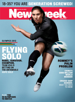 newsweek:  Got Hope? This week’s Newsweek sure does. From the story, we learned how she lost her dad, got benched, had shoulder surgery, and tested positive for a banned substance, yet somehow survived it all and put U.S. women’s soccer in position