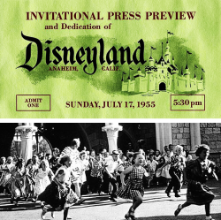 unhistorical:  July 17, 1955: Disneyland opens. On the dedication day of “the Happiest Place on Earth”, nearly 30,000 people showed up - some of them guests, and some of them owners of counterfeit tickets. The event was televised nationally, anchored