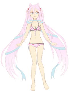 Candy&rsquo;s bathing suit! I really love her&rsquo;s it&rsquo;s very suiting&hellip;ahaha&hellip;yeah.   Dem cherries. 