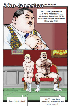 dadsboy:  The Session,Â byÂ Bruno B. Click to enlarge. This comic is from Handjobs Magazine (http://www.hjmag.com/JIKKO/WebIssueReview/,201008,52) 