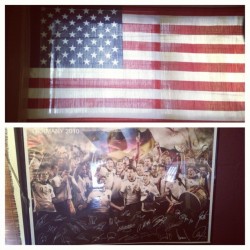 #picstitch Amurkan Flag in my living room and Germany&rsquo;s soccer team in my bed room. Hahahaha. Makes sense, right?  (Taken with Instagram)