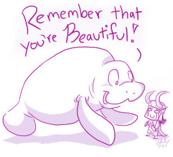 aliceapprovesart:  Even Loki needs a Calming Manatee. A birthday drawing for Nique: Super Wonderful Friend and RP Partner! Happy Birthday! :D   This is so adorable omg