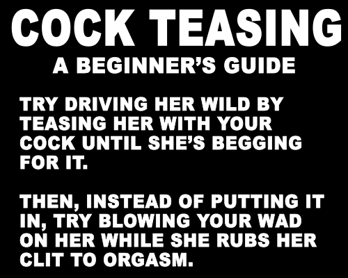 every-seven-seconds:  Cock Teasing: A Beginner’s Guide
