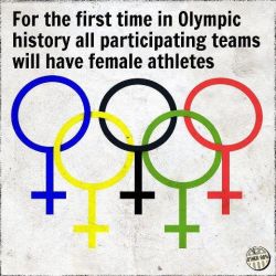 dunderconstruction:  “The first female Olympic athletes from Saudi Arabia, Brunei and Qatar appeared at the opening ceremony in London on Friday, ending these nations’ longstanding practice of sending male-only teams to the world’s biggest sporting