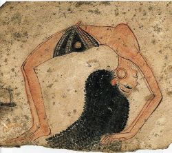 knowledgeequalsblackpower:  Hieroglyphic of a woman doing yoga in Ancient Kemet (Egypt).  Yoga was practiced in Ancient Egypt, North East Africa, for a very long time. Research has indicated that the philosophy of personality integration, or yoga, was
