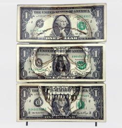 inspirezme:  American tattoo artist Scott Campbell presents ‘make it rain’ - a collection of artworks made from laser-cut one dollar bill stacks.   Sick&hellip;Real Art.