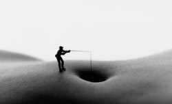 designoclock:  Bodyscapes by Allan Teger. Allan uses nude bodies as the landscape backdrop for his miniature scenes. The tasteful black and white images make interesting and fun use of the nude body, sometimes in a very obvious way and other times in