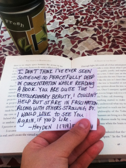 teenaygur:  herballist:  ish-q:  wildbliss:  teenage-hoodlum:  So I’m at an old cafe by the beach alone and I got up to use the restroom and buy a croissant. When I returned this was in my book  shit why doesn’t this ever happen to me  omg can this