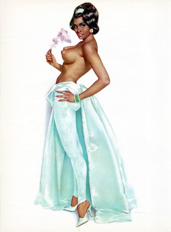 vintagegal:  African American pin-up illustrations for Playboy magazine by Alberto Vargas c. 1960’s-1970’s