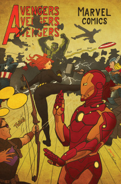 noahbodie:  Avengers Art Appreciation variant cover for Secret Avengers #26 by Joe Quinones, paying tribute to the work of Henri de Toulouse-Lautrec 