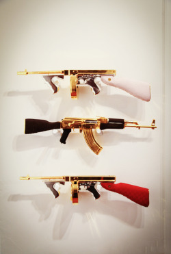 Prada Tommy Gun, Versace AK47 and Gucci Tommy Gun, by Peter Gronquist.