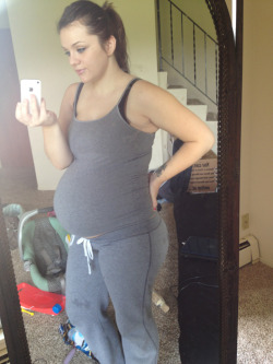 raisingkings:  30 weeks (: Off to my OB appointment. Fingers crossed that Tiny is doing what he needs to be in there.   Y’all like my messy living room and baby drool on my pants? I knew it :3 