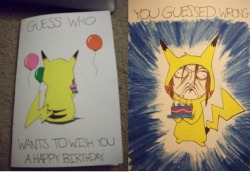 ambiguousintentions:  A birthday card I made for my cousin. I am a good cousin. 