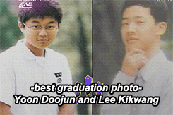 parkchorongs:  Doojoon and Kikwang’s message to everybody on their middle school grad photo 
