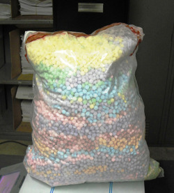 chasingeuph0ria:  fluxthepolice:  47 POUNDS of seized ecstasy! *NOT MY PICTURE.  Ugh my god what a waste:(