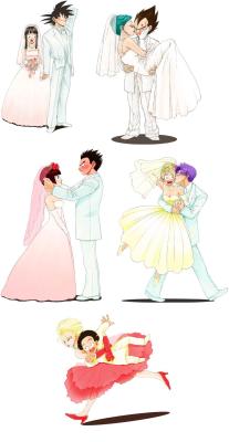 jonsei93:  miaumiau74:  i love all the couples of dragon ball z(but i like little more vegeta and bulma)  I lost myself is adorable after seeing the K-18 wedding thing :D 