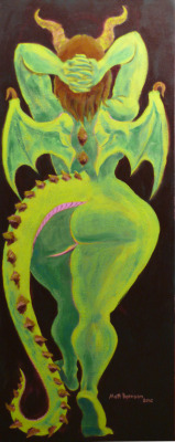 &ldquo;Dragon Lady&rdquo;   45&quot;x18&quot;   Acrylic on canvas
