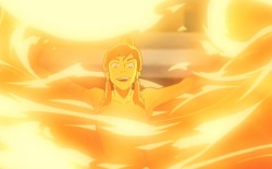 kataang-and-makorra:  LOOK AT THIS GIRL. SHE FUCKING SMILES WHILE BURSTING THROUGH FLAMES. THE BADDEST BITCH.  What a woman~ &lt;3 u &lt;3