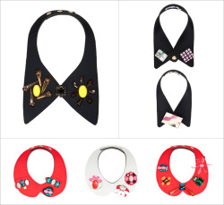 designersocial:  Another item to add to your Fall 2012 shopping wishlist- Marni collars. In acetate and neoprene, decorated with all manner of awesome embellishments, I’m guessing these (and, sadly copies thereof) will be flying off shelves. -RS (image